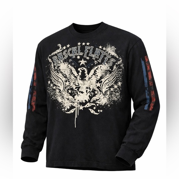 Alstyle Other - VINTAGE Rascal Flatts Black Long Sleeve Country Music Band Tee Size Large​​​​​​